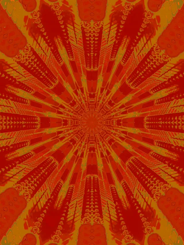 Neonový Tunel Fraktální Kaleidoskop Výbuch 3:4 iPad Portrét 60fps Šetřič Obrazovky VJ Loop