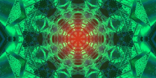 네온 터널 초록 빨강 만화경 VJ Loop 2:1 유니비전 60fps 화면보호기