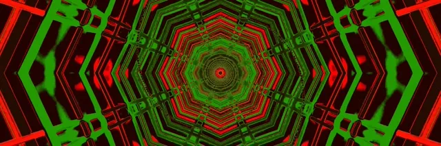 Neon Tunnel Oktagon Kaleidoskop 3:1 Triple Wide 60fps Screensaver Vj Loop