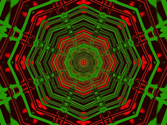 Neonski Predor Rdeči Zelen Osmerokotni Vrtinec Ohranjevalnik Zaslona 4:3 Klasičen 60fps VJLoops