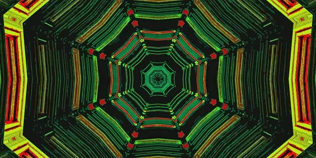 Neon Tunnel Green Red Screensaver 2:1 Univisium 60fps Vj Loop