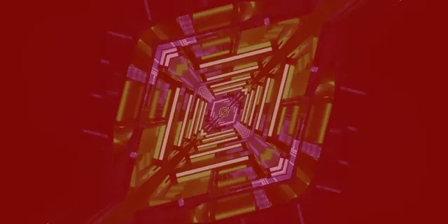 Neonový Tunel VJ Loop Zelený Rotující Čtverec Vortex 2:1 Univisium 60fps Spořič