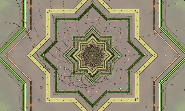 Неоновий Тунель Зелена Зірка Фрактал Заставка 5:3 Широкий 60fps VJ Loop