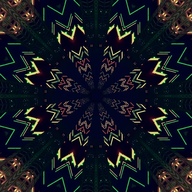 Neono tunelis žalia žvaigždė ekrano užsklanda 1:1 kvadratas 60fps VJ Loop nešiojamasis kompiuteris