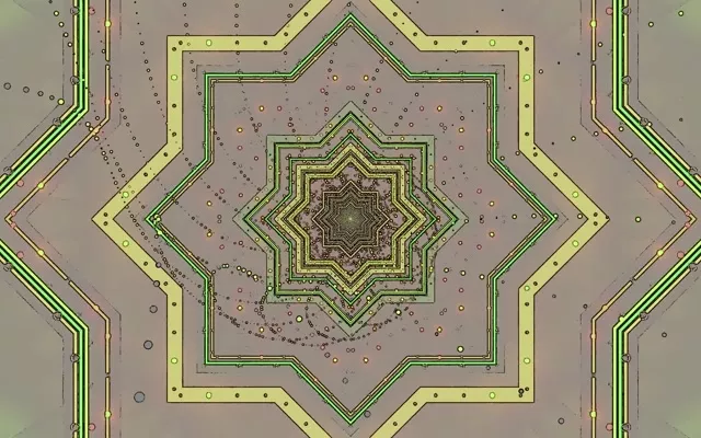 Túnel Neón Verde Estrella Salvapantallas 16:10 MacBook 60fps VJ Loop