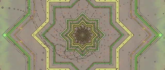 Neon Tunnel Green Star Screensaver 21:9 Ultrawide 60fps VJ Loop