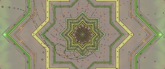 Túnel Neon Verde Estrela Screensaver 2.39:1 Cinemascope 60fps VJ Loop