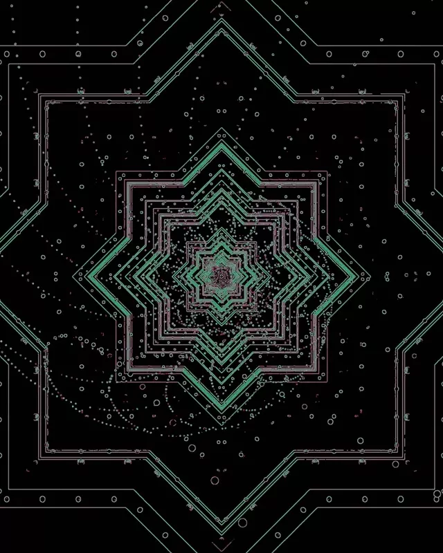 Tunel Neon Verde Stea Screensaver 4:5 Instagram 60fps VJ Loop