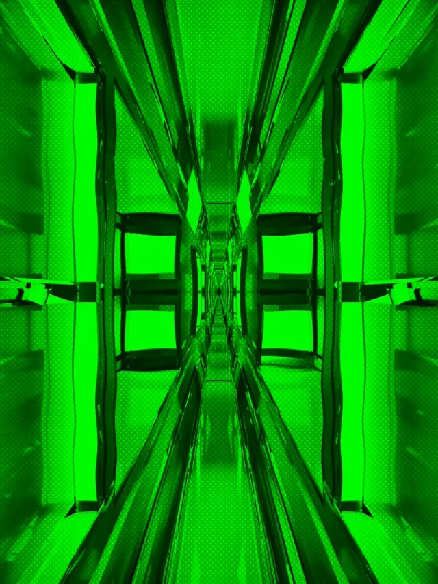 Green Neon Tunnel VJLoops 3:4 iPad Portrait 60fps Screensaver