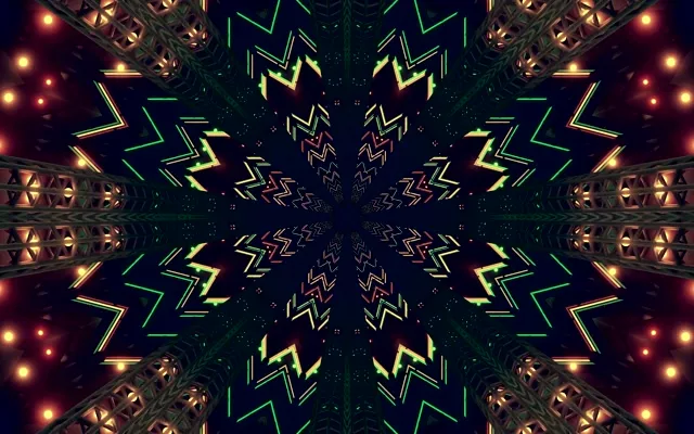 Neonski Tunel Zelena Cik-cak Zaslonski Varovalnik 60fps 16:10 MacBook VJ Loop