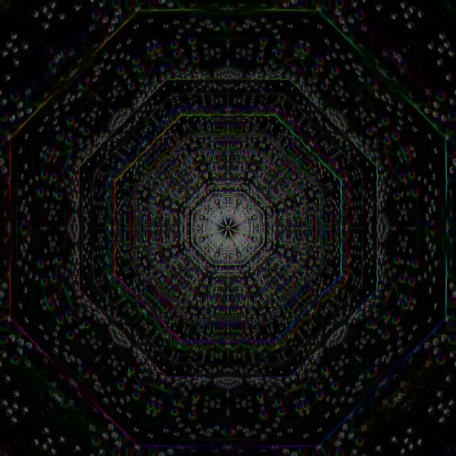 Neon Tunnel Hexagon Vortex VJ Loop 1:1 Square 60fps Screensaver