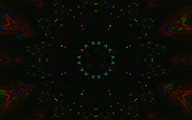 Neon Tunnel Kaleidoskop Star Burst VJ Loop 60fps 16:10 MacBook Screensaver