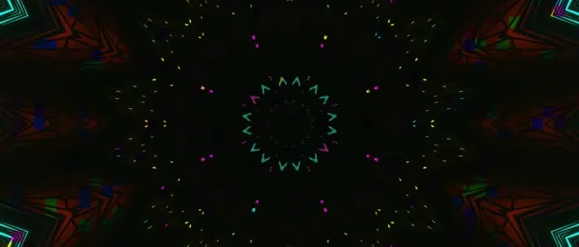 Neon Tunnel Fractal Kaleidoscope Star VJ Loop 21:9 Ultrawide 60fps Screensaver