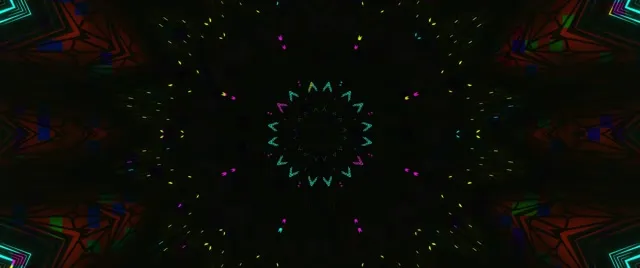 Neon Tunnel Kaleidoscope Star Burst 2.39:1 Cinemascope 60fps Screensaver Vj Loop