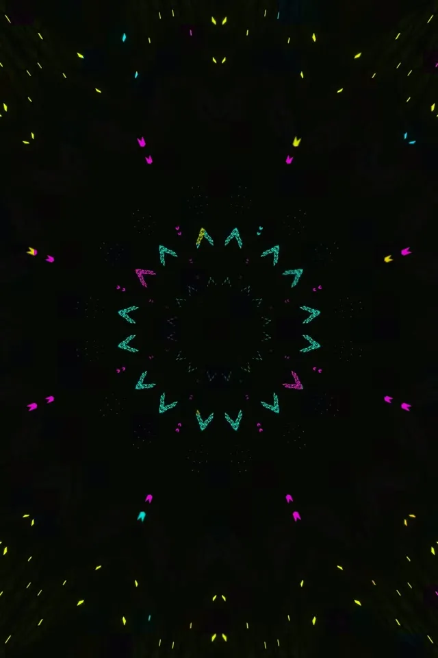 Tunnel za Neon Kaleidoscope Crystal Burst 2:3 Photo Portrait 60fps Screensaver Vj Loop