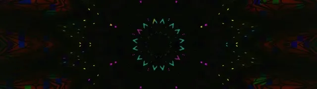 Neon Tunnel Kaleidoskop Eksplosion VJ Loop 32:9 Super Ultrawide 60fps Pauseskærm