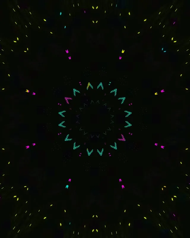 Neonowy Tunel Kalejdoskop Mandala VJ Loop 4:5 Instagram 60fps Wygaszacz