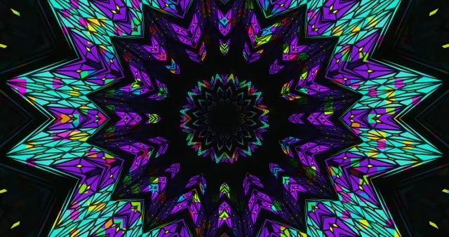 Neon Tunel Kaleidoskop 4K UHD 60fps Screensaver VJ Loop