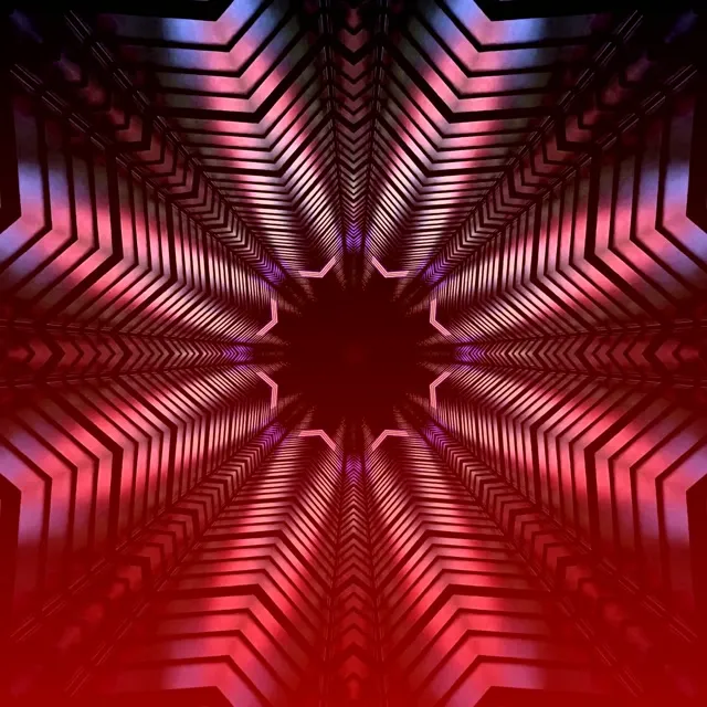 Neon Tunnel Star Burst Kaleidoscope VJ Loop 1:1 Square 60fps Screensaver