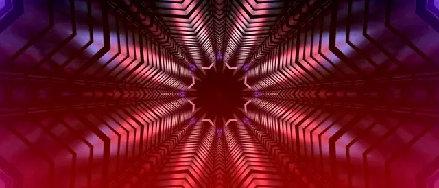 Neon Tunnel Kaleidoscope Star Vortex Vj Loop 21:9 Ultrawide 60fps Screensaver