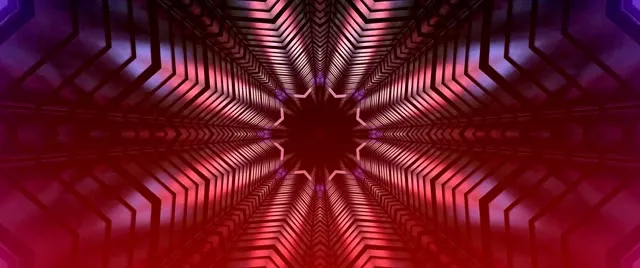 Neon Tunnel Star Kaleidoscope Vj Loop 2.39:1 Cinemascope 60fps Screensaver