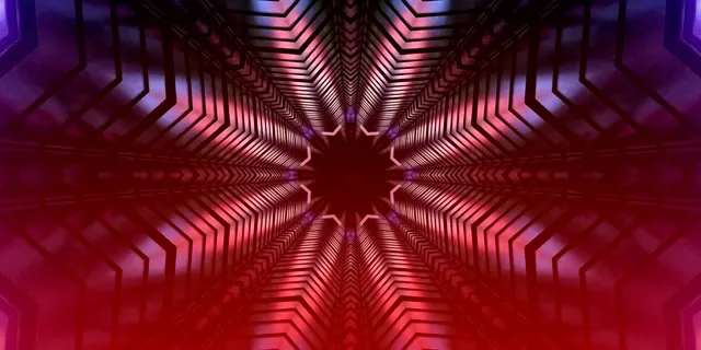 Neon Tunnel Star Kaleidoscope VJ Loop 2:1 Univisium 60fps Screensaver