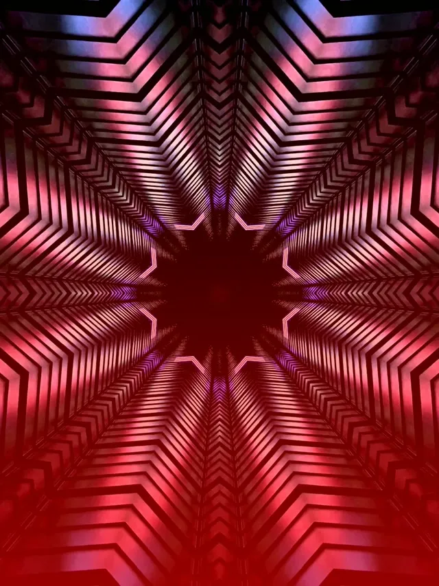 Neon Tünel Kaleidoskop Yıldız Girdap VJ Loop 3:4 iPad Dikey 60fps Ekran Koruyucu