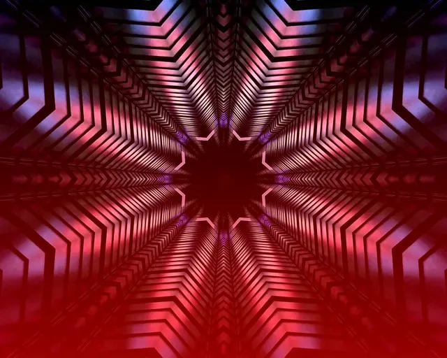 Túnel de Neó Caleidoscopi Vòrtex d'Estrella VJ Loop 5:4 Industrial 60fps Protector de Pantalla