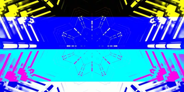 Neon Tunnel Kaleidoscope Star Burst VJ Loop 2:1 Univisium 60fps Screensaver