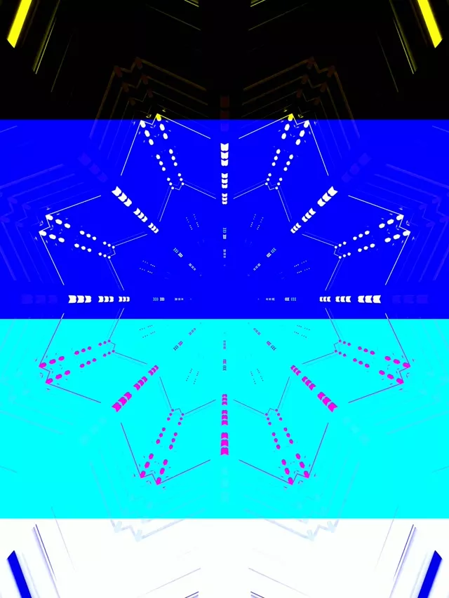 Tunel Neon Caleidoscop Zigzag VJ Loop 3:4 iPad Portrait 60fps Screensaver