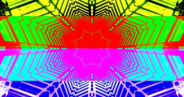 Neon Tunnel Kaleidoscoop 4K UHD 60fps screensaver windows 10 VJ Loop