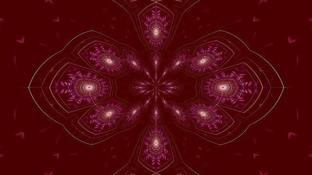 Neon Tunnel Kaleidoscope 60fps Purple Geometric Symmetry Visual Journey