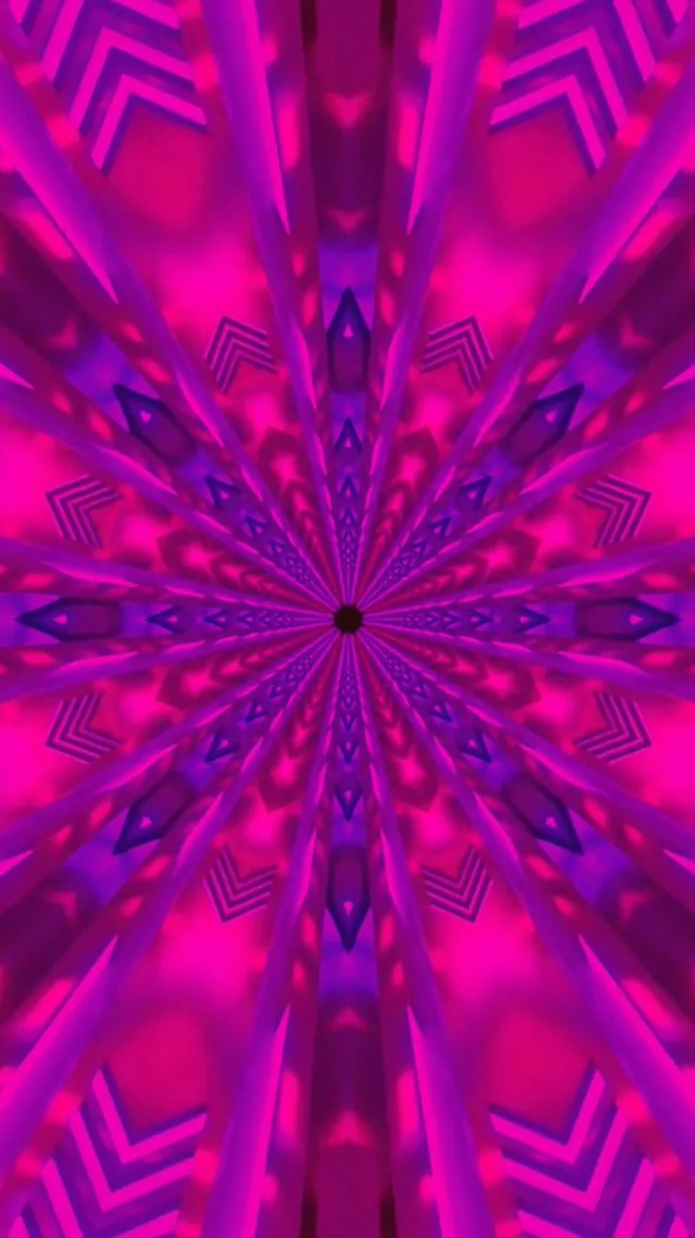 Neon Tunnel Kaleidoscope Burst | 9:16 Reels 60fps VJ Loop Screensaver