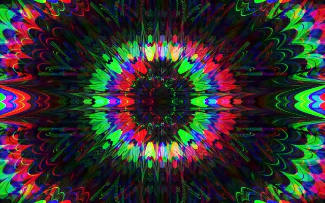 Neon Tunnel Kaleidoscope Burst VJ Loop 60fps 16:10 Screensaver