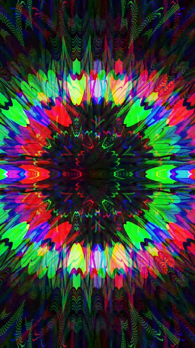 Neon Tunnel Kaleidoscope Burst VJ Loop 9:16 Reels 60fps Screensaver