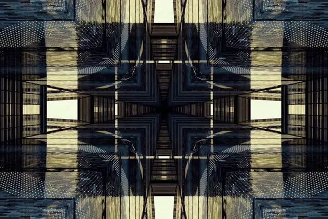 Neon Tunnel Kaleidoscope Cross VJ Loop 3:2 Surface 60fps Screensaver