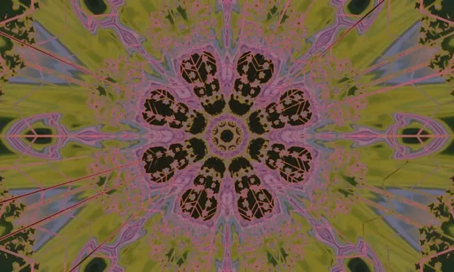 Neon Tunnel Kaleidoskop Cvetni Izbruh VJ Loop 5:3 Wide 60fps Zaslonski Varčevalnik