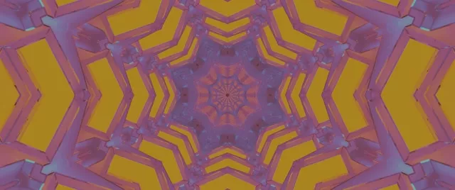 Neon Tunel Kaleidoskop Zlatno Ljubičasto 60fps 2.39:1 Cinemascope Čuvar Ekrana VJLoops