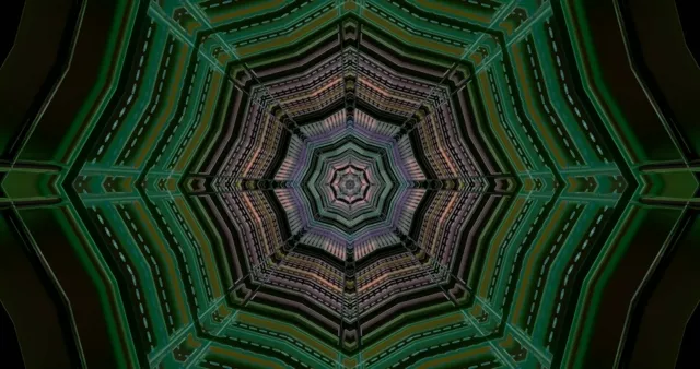 Neon Tunnel Kaleidoscope Green Purple 4K UHD 60fps Screensaver Windows 10 VJ Loop