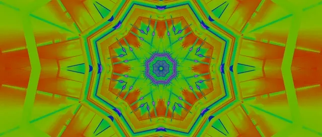 Neon Tunnel Kaleidoscope Star Burst VJ Loop 21:9 Ultrawide 60fps Screensaver