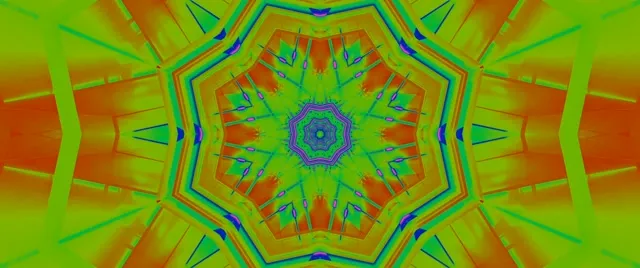 Neon Tunnel Kaleidoscope Star Vj Loop 2.39:1 Cinemascope 60fps Screensaver