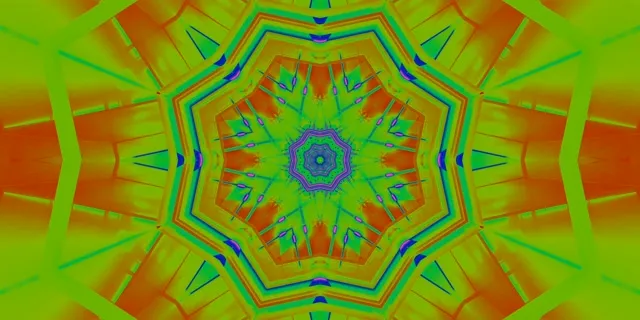 Neon Tunnel Kaleidoscope Star Burst VJ Loop 2:1 Univisium 60fps Screensaver