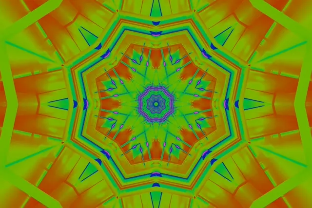 نفق نيون كاليدوسكوب نجمة VJ Loop 3:2 سيرفيس 60fps شاشة توقف