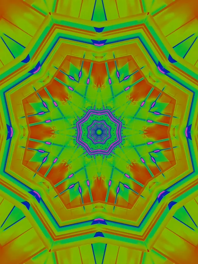 Neon Tünel Kaleidoskop Yıldız VJ Loop 3:4 iPad Portrait 60fps Ekran Koruyucu