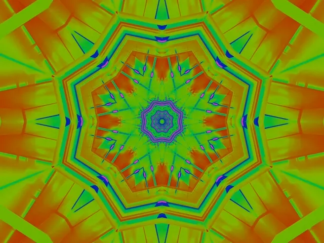 Neon Tunnel Kaleidoskopioa Izarra Leherketa 4:3 Klasikoa 60fps Pantaila-babeslea VJ Loop