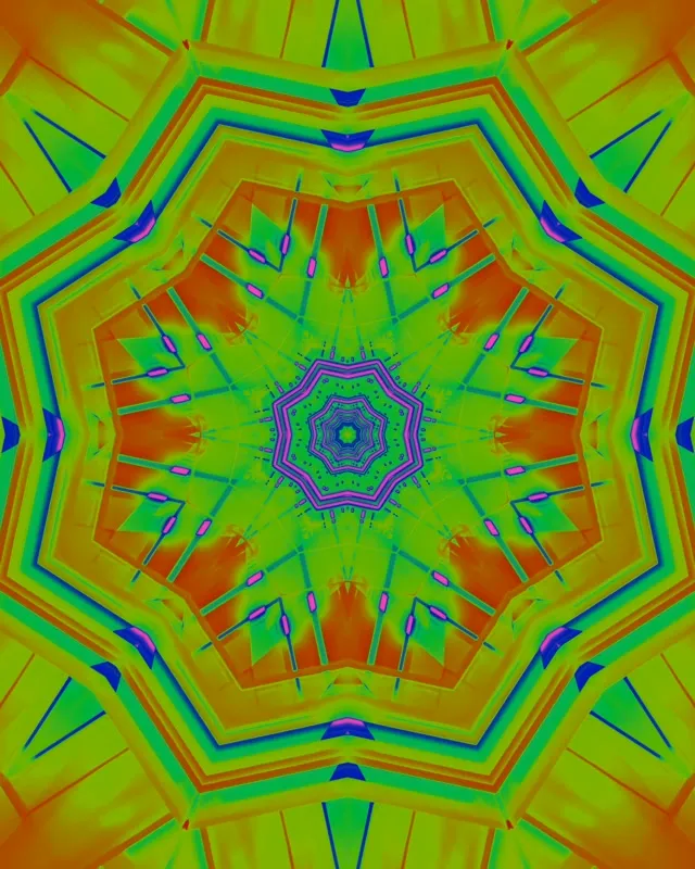 อุโมงค์นีออน Kaleidoscope Mandala 4:5 Instagram 60fps Screensaver Vj Loop