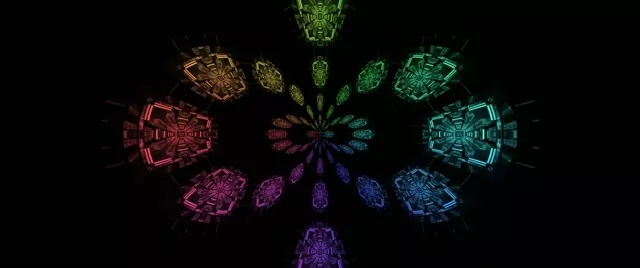 Neon Tunnel Kaleidoscope Mandala VJ Loop 2.39:1 Cinemascope 60fps Screensaver