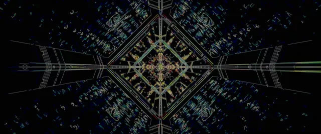 Neon Tunel Kaleidoskop Čuvar Ekrana 2.39:1 Cinemascope 60fps VJLoops