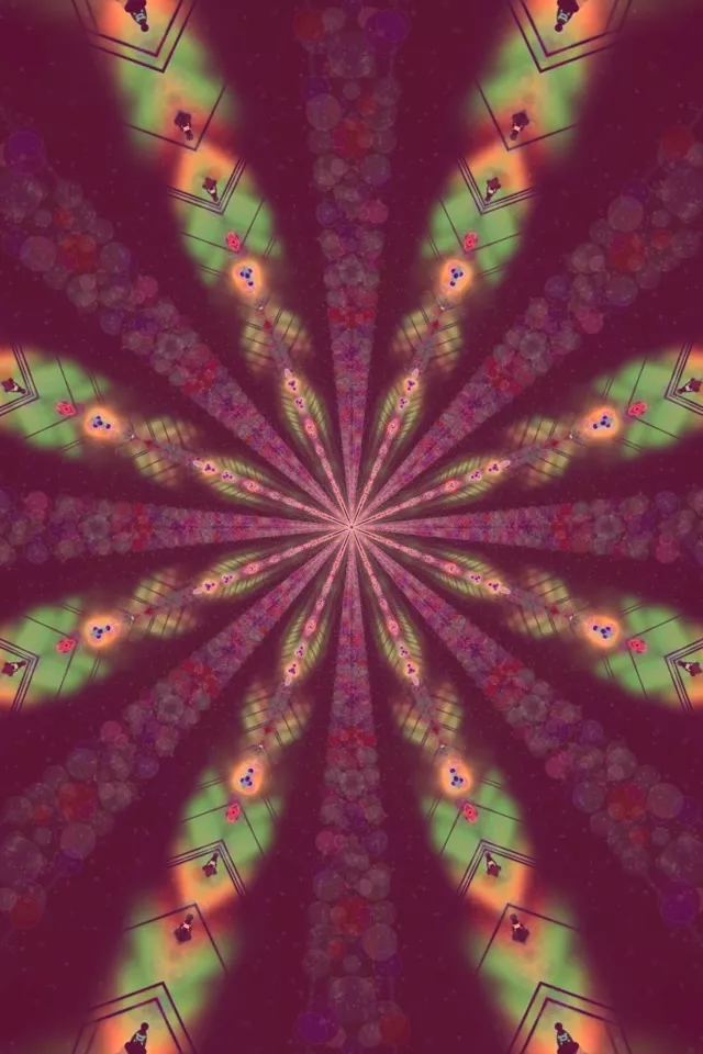 Neonový Tunel Fractal Kaleidoskop Burst VJ Loop 2:3 Photo Portrait 60fps Screensaver