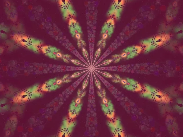 Neon Tonnel Kaleidoskoop Blom Ontploffing 4:3 Klassiek 60fps Skermsaver VJLoops